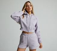 Nicce Womens Ersa Crop Full Zip Hoodie - Purple - Size XS