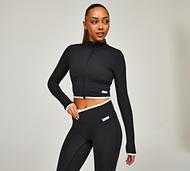 Forena Womens SLB Layer Zip Top - Black - Size XS