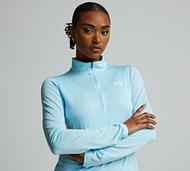 Under Armour Womens Tech Twist Half Zip T-Shirt - Blue - Size S
