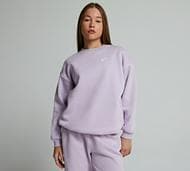 Nike Girls Club Fleece Oversized Crewneck - Pink - Size S/G