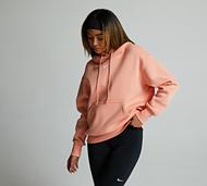 Nike Womens Phoenix Fleece Oversized Pullover Hoodie - Orange - Size M