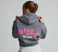 Nicce Girls Sapphire Overhead Crop Hoodie - Grey - Size XL/G