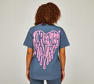 Forena Womens Forever Yours Boyfriend Fit T-Shirt - Blue - Size XS