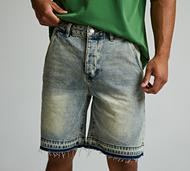 Lorenzo Dante Open Hem Denim Short - Blue - Size 28