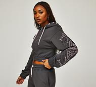 Dripmade Womens Altair Crop Hoodie - Grey - Size S