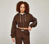 Dripmade Womens Altair Crop Hoodie - Brown - Size XS