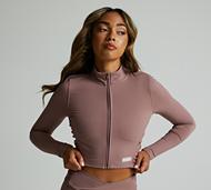 Forena Womens SLB Ruched Long Sleeved Zip Top - Brown - Size XS