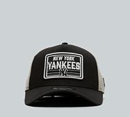 New Era NY Yankees MLB Patch 9FORTY A-Frame Trucker Adjustable Cap - Black - Size O...