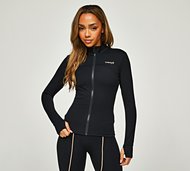 twenty8 Womens Sculpt Full Zip Top - Black - Size S