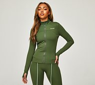 twenty8 Womens Sculpt Full Zip Top - Green - Size S