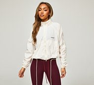 twenty8 Womens Ruched Light Jacket - Cream - Size M