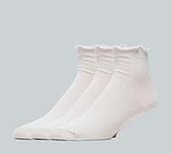 Forena Womens 3 Pack Lettuce Hem Ankle Sock - Beige - Size 5-8