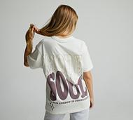 Forena Womens More Soul Boyfriend Fit T-Shirt - Beige - Size S