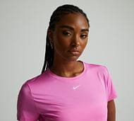 Nike Womens One Classic Dri-FIT Short-Sleeve Top - Pink - Size XS
