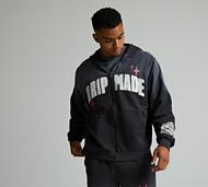 Dripmade Selfmade Applique Zip Through Hoodie - Grey - Size XS