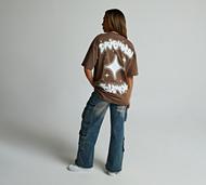 Dripmade Womens Abyss Boyfriend Fit T-Shirt - Brown - Size XS